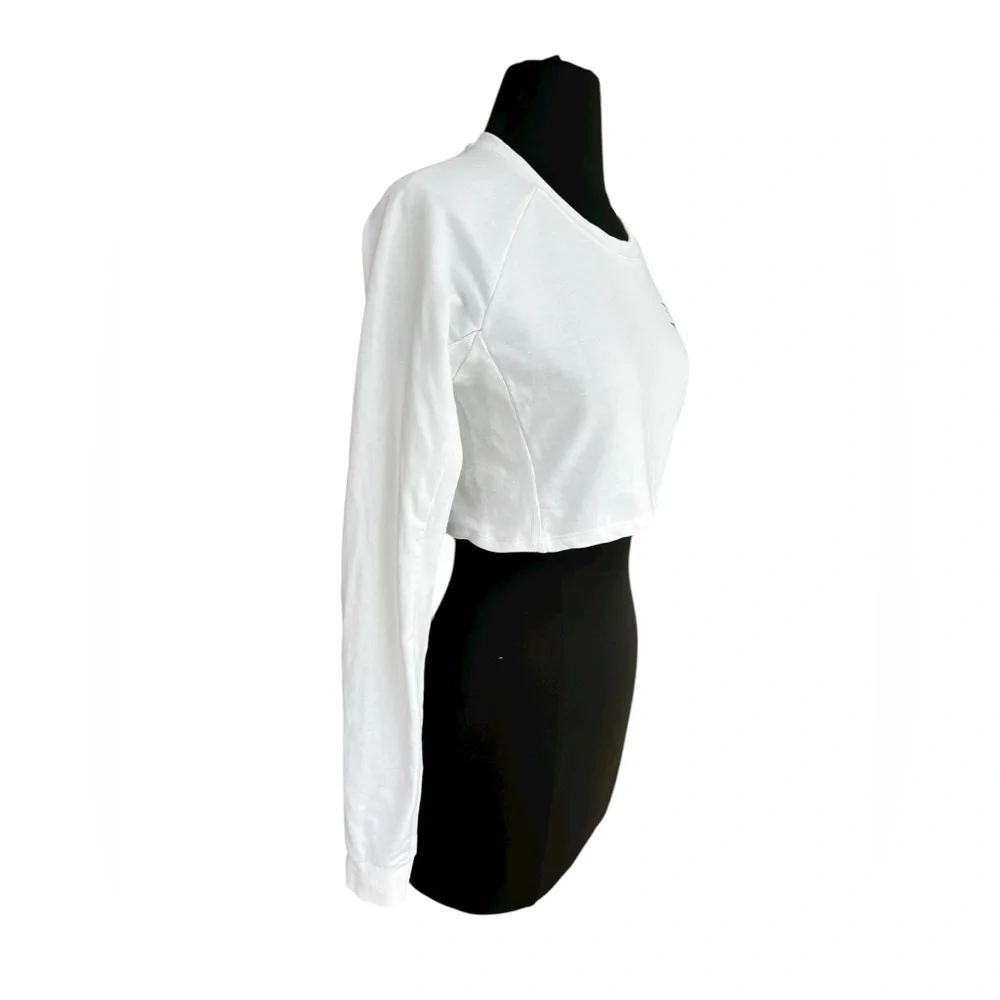 Gymshark Training Cropped Sweater White Athleisure Activewear Women’s XS